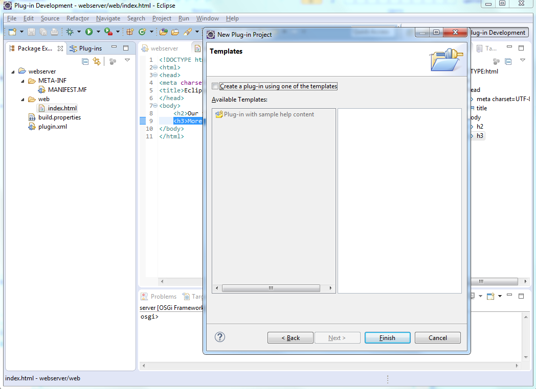 Second project - templates dialog